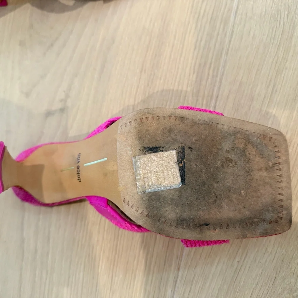 Dolce Vita Hot Pink Braided Slide Mules - Picture 3 of 3